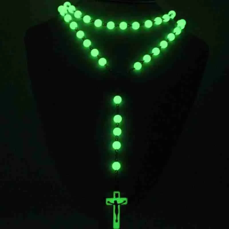 Collier chapelet en perles lumineuses de 8 mm Olivenorma