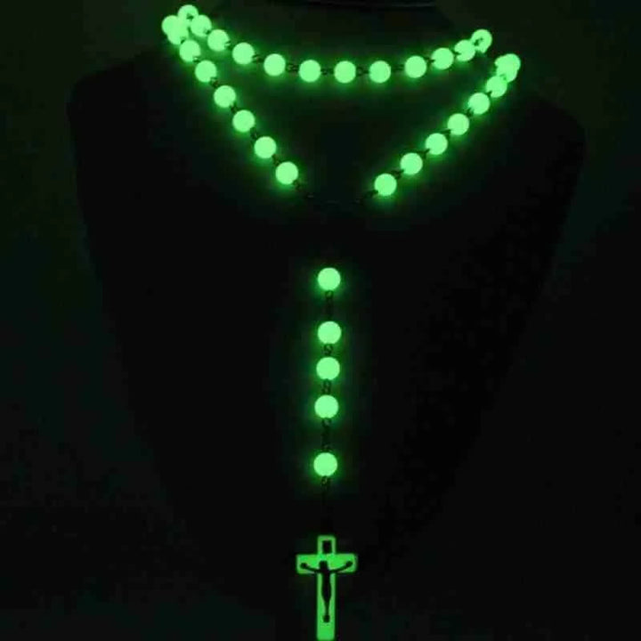 Collier chapelet en perles lumineuses de 8 mm Olivenorma