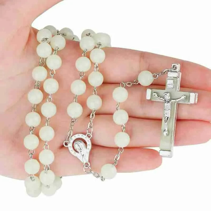 Collier chapelet en perles lumineuses de 8 mm Olivenorma