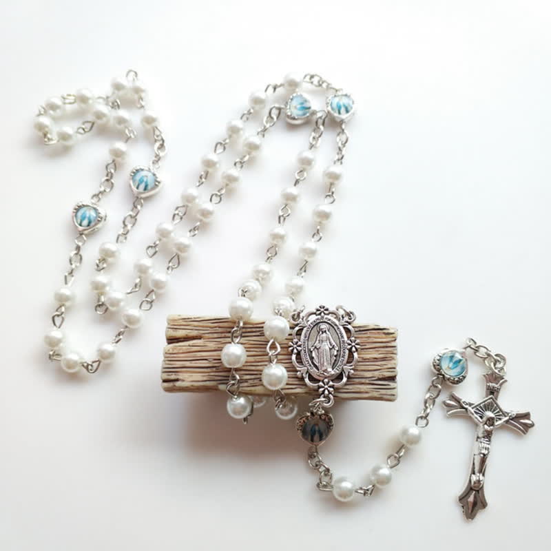 Collier chapelet à longue chaîne avec croix crucifix Olivenorma