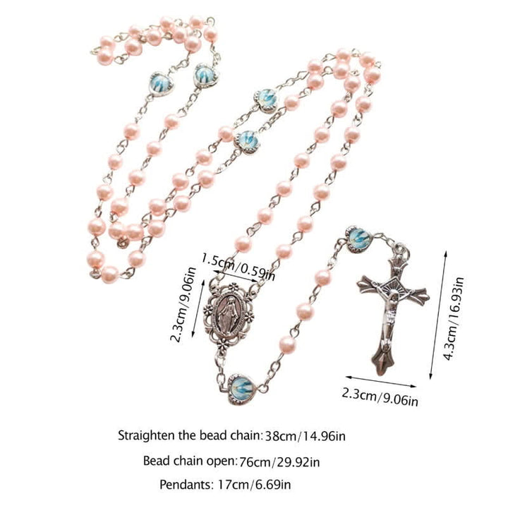 Collier chapelet à longue chaîne avec croix crucifix Olivenorma