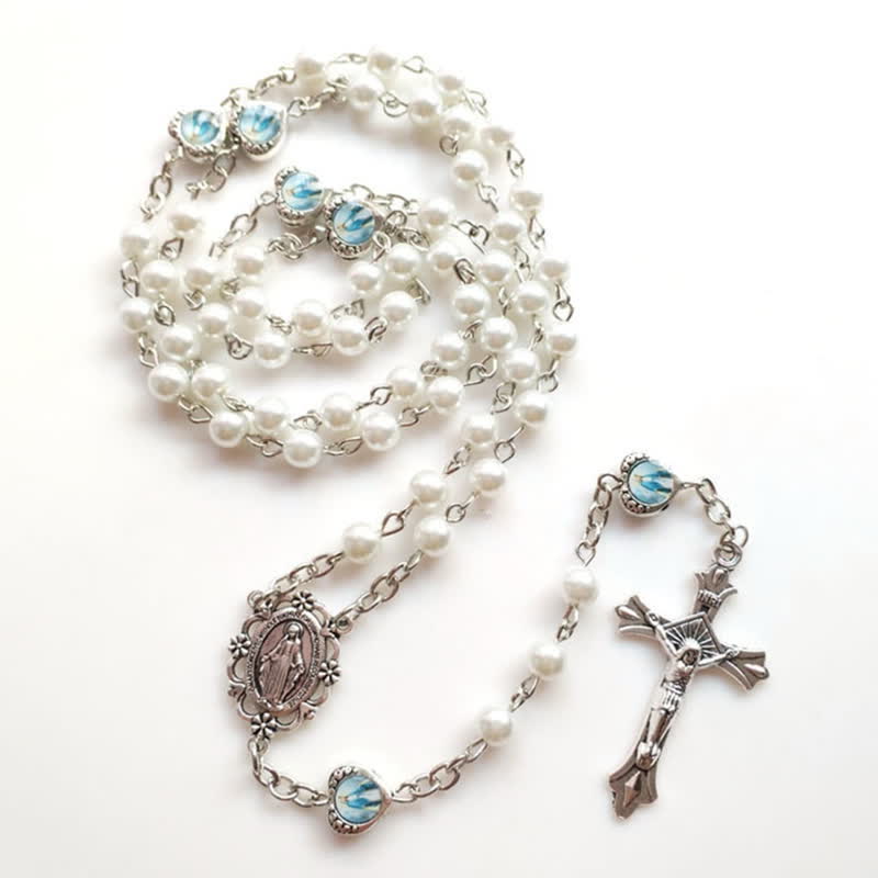 Collier chapelet à longue chaîne avec croix crucifix Olivenorma