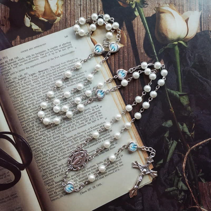 Collier chapelet à longue chaîne avec croix crucifix Olivenorma