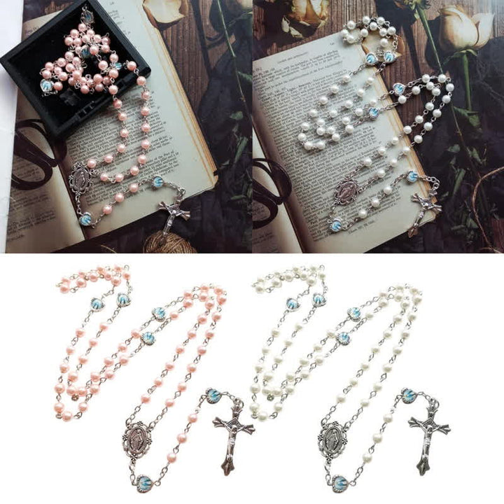 Collier chapelet à longue chaîne avec croix crucifix Olivenorma