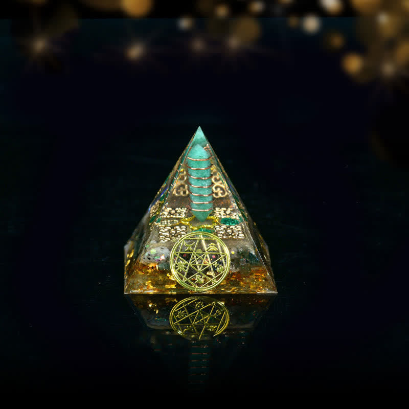 Olivenorma Cinq éléments Métal Bois Eau Feu Terre Orgone Pyramide