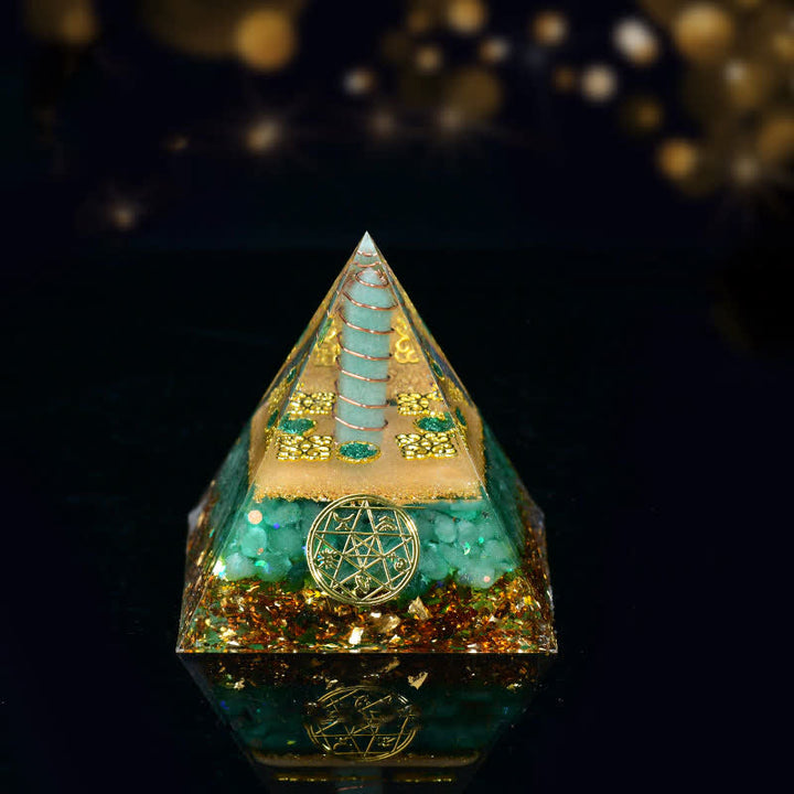 Olivenorma Cinq éléments Métal Bois Eau Feu Terre Orgone Pyramide