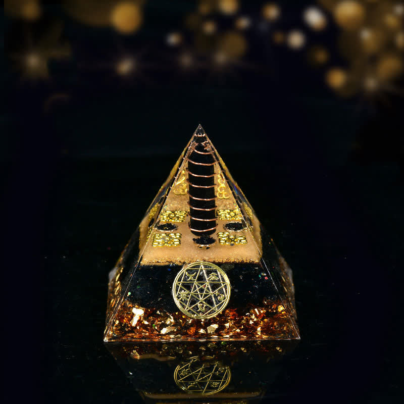 Olivenorma Cinq éléments Métal Bois Eau Feu Terre Orgone Pyramide