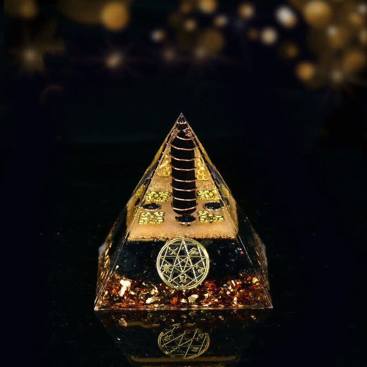 Olivenorma Cinq éléments Métal Bois Eau Feu Terre Orgone Pyramide