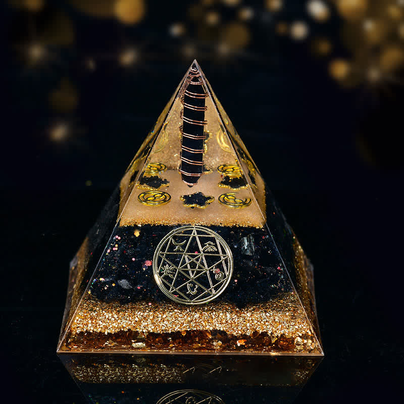 Olivenorma Cinq éléments Métal Bois Eau Feu Terre Orgone Pyramide