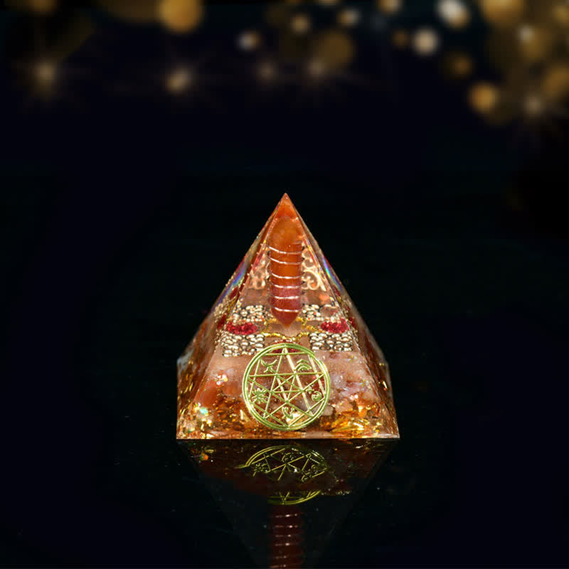 Olivenorma Cinq éléments Métal Bois Eau Feu Terre Orgone Pyramide