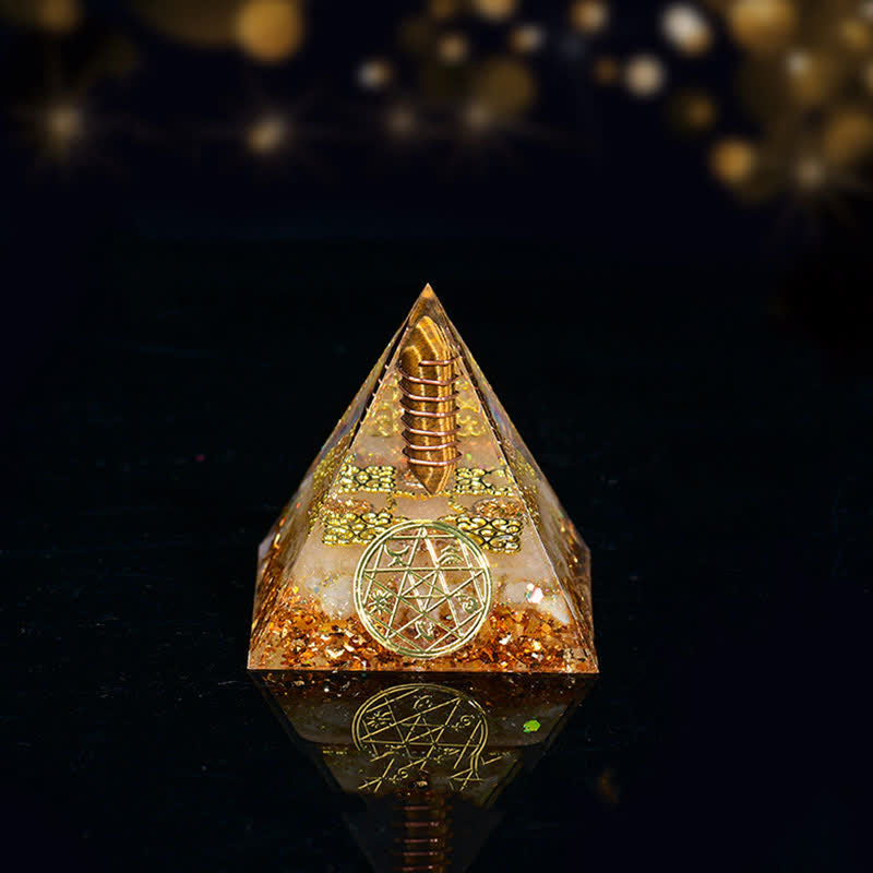 Olivenorma Cinq éléments Métal Bois Eau Feu Terre Orgone Pyramide
