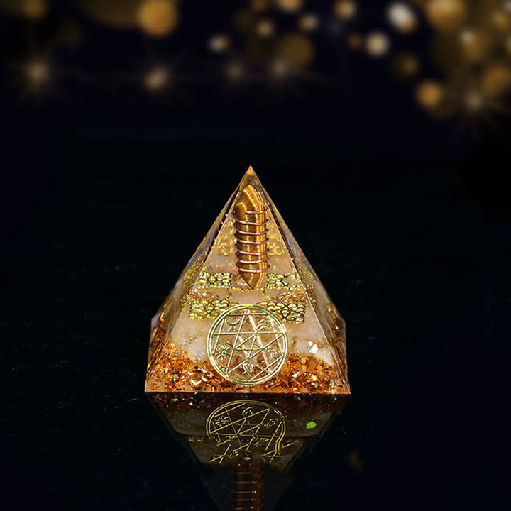 Olivenorma Cinq éléments Métal Bois Eau Feu Terre Orgone Pyramide