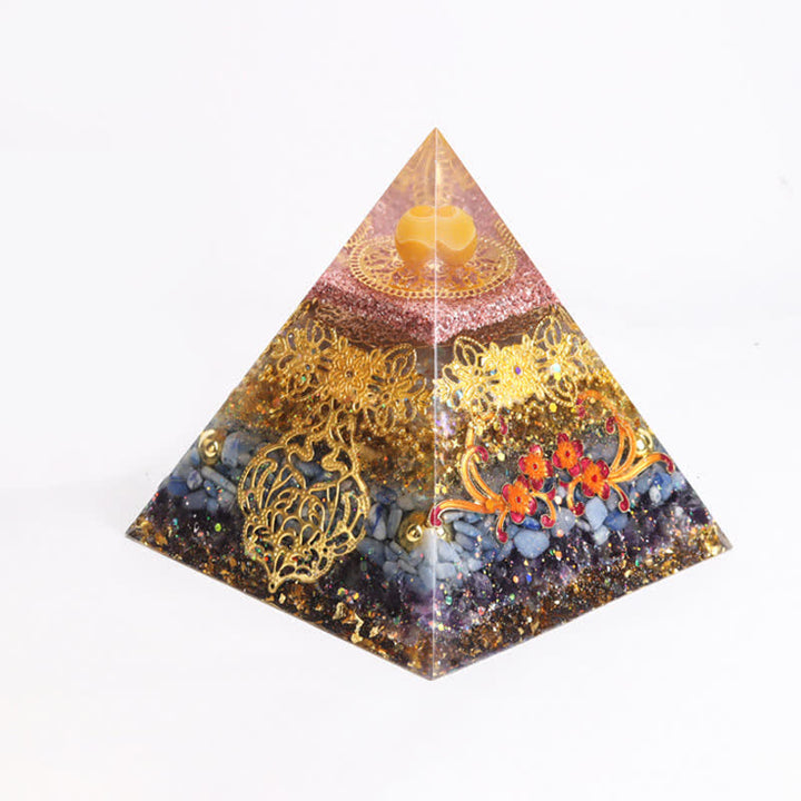 Pyramide d'orgone en cristal naturel Olivenorma de 15 cm