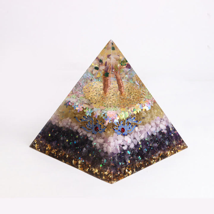 Pyramide d'orgone en cristal naturel Olivenorma de 15 cm