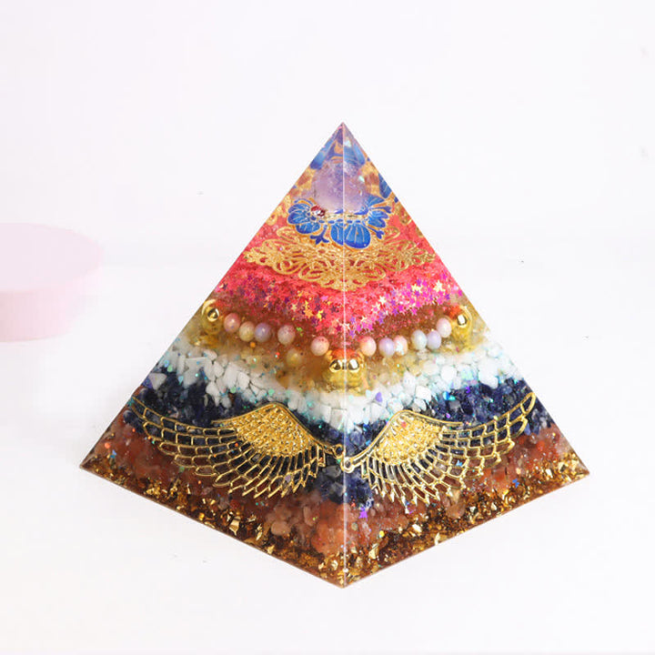 Pyramide d'orgone en cristal naturel Olivenorma de 15 cm