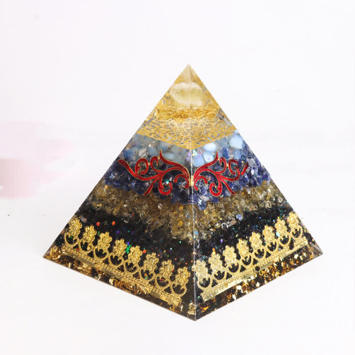 Pyramide d'orgone en cristal naturel Olivenorma de 15 cm