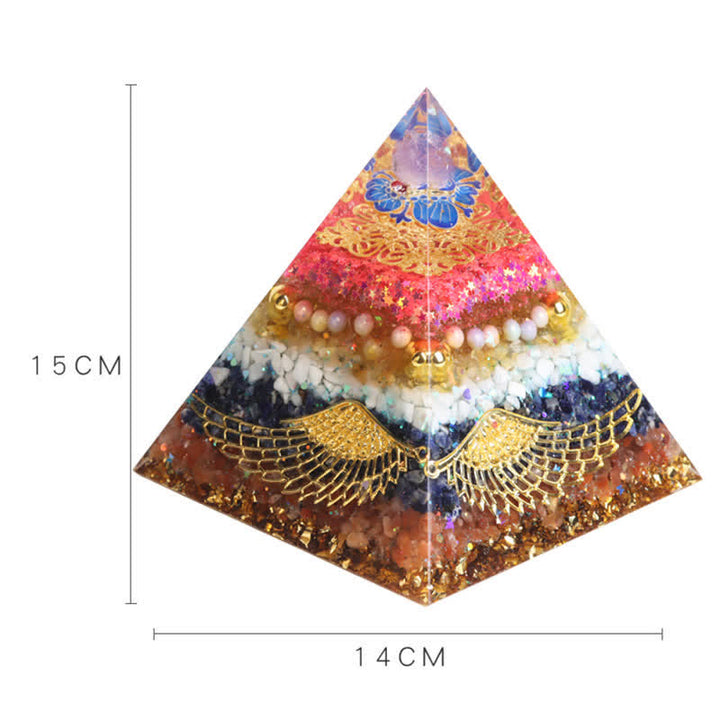Pyramide d'orgone en cristal naturel Olivenorma de 15 cm