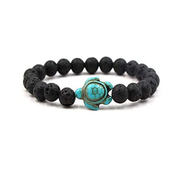 Olivenorma « Sense of Flow » – Bracelet simple tortue en pierre naturelle turquoise 
