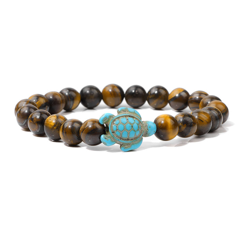 Olivenorma « Sense of Flow » – Bracelet simple tortue en pierre naturelle turquoise 