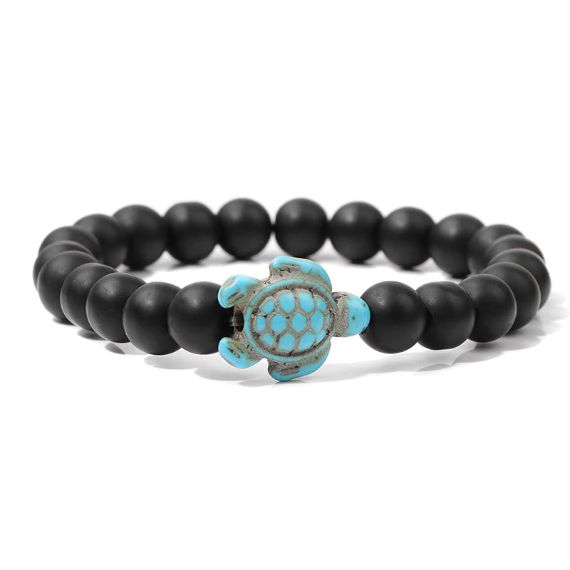 Olivenorma « Sense of Flow » – Bracelet simple tortue en pierre naturelle turquoise 