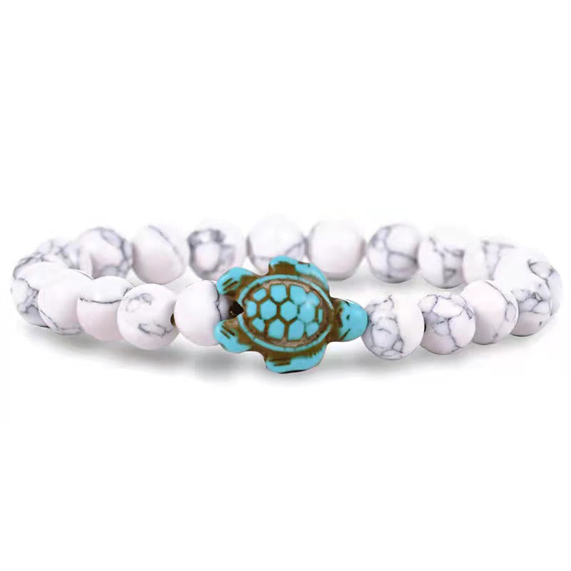 Olivenorma « Sense of Flow » – Bracelet simple tortue en pierre naturelle turquoise 
