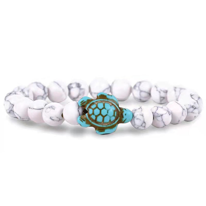 Olivenorma « Sense of Flow » – Bracelet simple tortue en pierre naturelle turquoise 