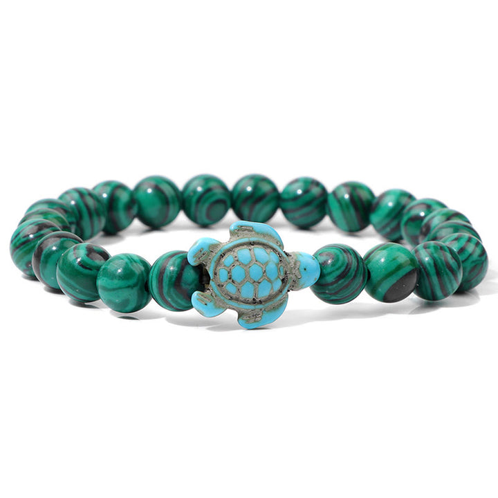 Olivenorma « Sense of Flow » – Bracelet simple tortue en pierre naturelle turquoise 