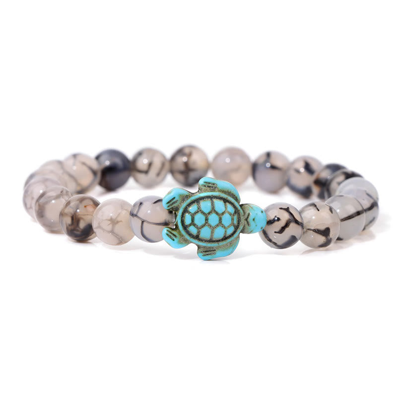 Olivenorma « Sense of Flow » – Bracelet simple tortue en pierre naturelle turquoise 