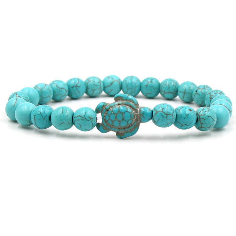 Olivenorma « Sense of Flow » – Bracelet simple tortue en pierre naturelle turquoise 