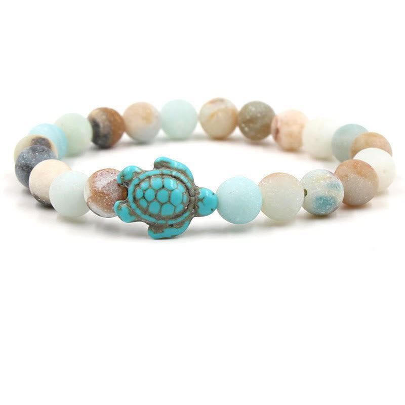 Olivenorma « Sense of Flow » – Bracelet simple tortue en pierre naturelle turquoise 
