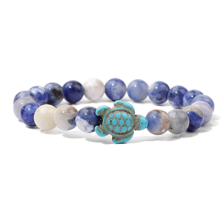 Olivenorma « Sense of Flow » – Bracelet simple tortue en pierre naturelle turquoise 