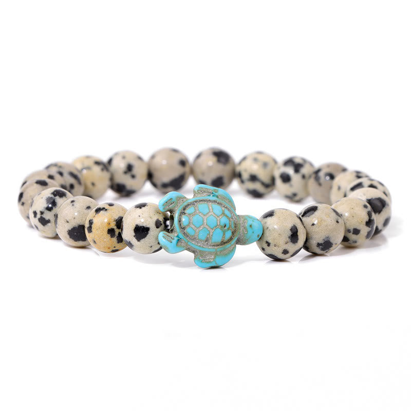 Olivenorma « Sense of Flow » – Bracelet simple tortue en pierre naturelle turquoise 