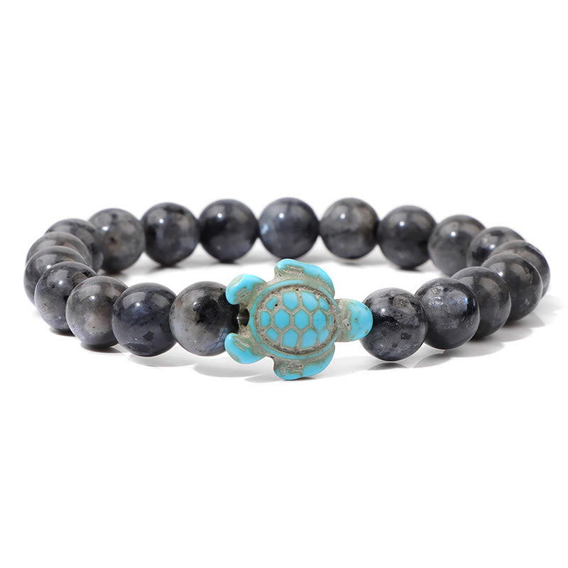 Olivenorma « Sense of Flow » – Bracelet simple tortue en pierre naturelle turquoise 