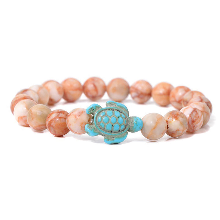 Olivenorma « Sense of Flow » – Bracelet simple tortue en pierre naturelle turquoise 
