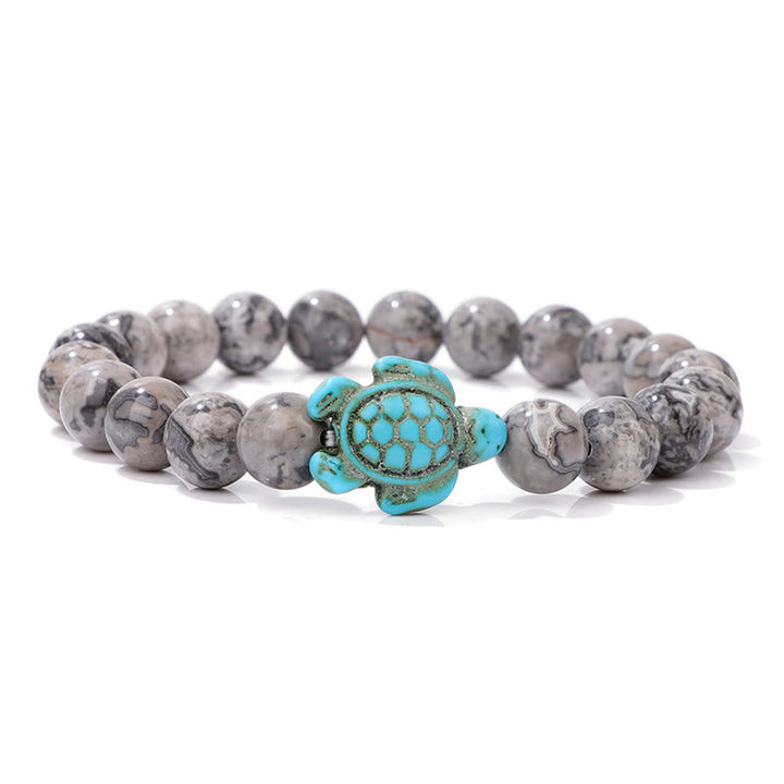 Olivenorma « Sense of Flow » – Bracelet simple tortue en pierre naturelle turquoise 