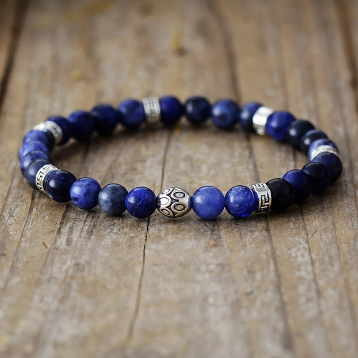 Olivenorma « Deepest Dreams » - Bracelet en aventurine bleue naturelle et agate mousse - Aventurine bleue - image 1