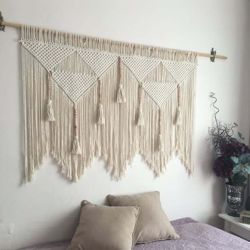 Tapisserie Boho Olivenorma Grande décoration murale en macramé - image 3