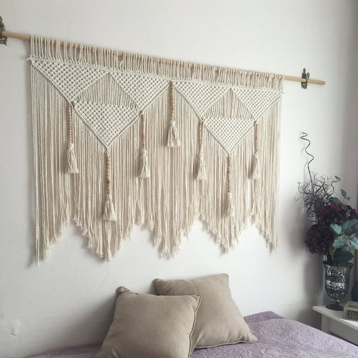 Tapisserie Boho Olivenorma Grande décoration murale en macramé - image 3