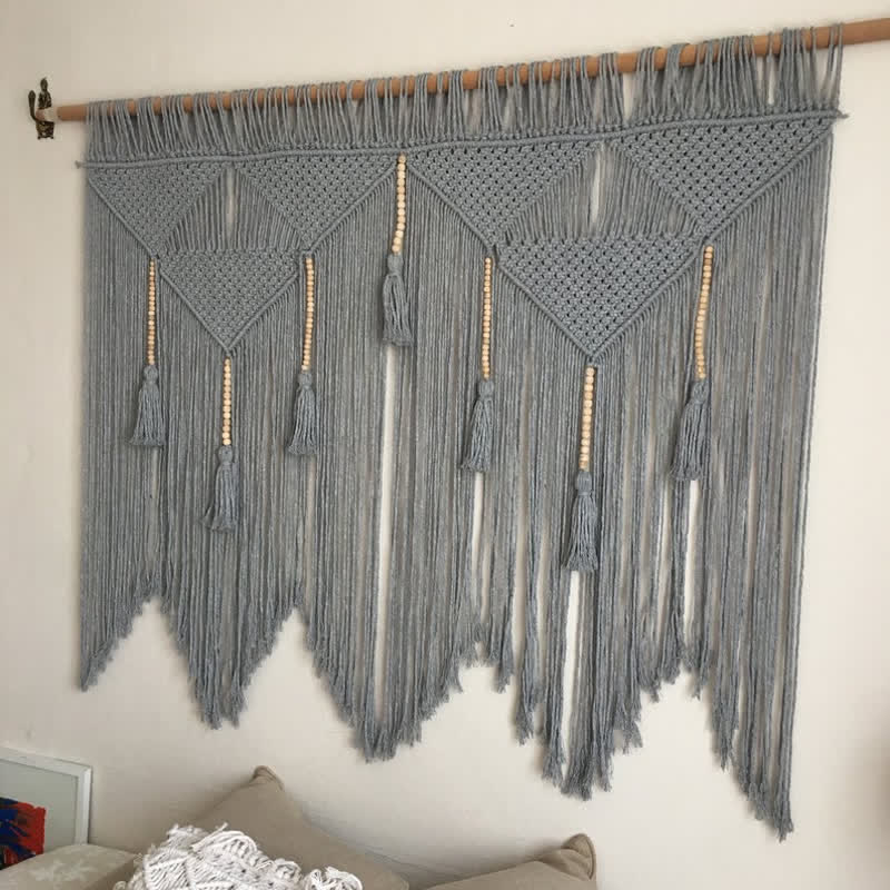Tapisserie Boho Olivenorma Grande décoration murale en macramé - image 13