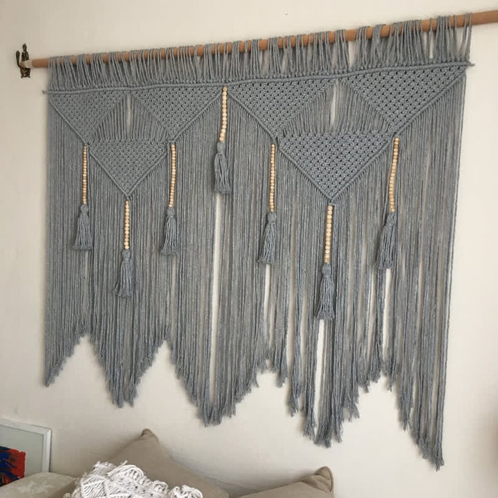 Tapisserie Boho Olivenorma Grande décoration murale en macramé - image 13