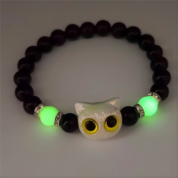 Olivenorma 1 bracelet de perles avec pendentif en forme de chat mignon et lumineux
