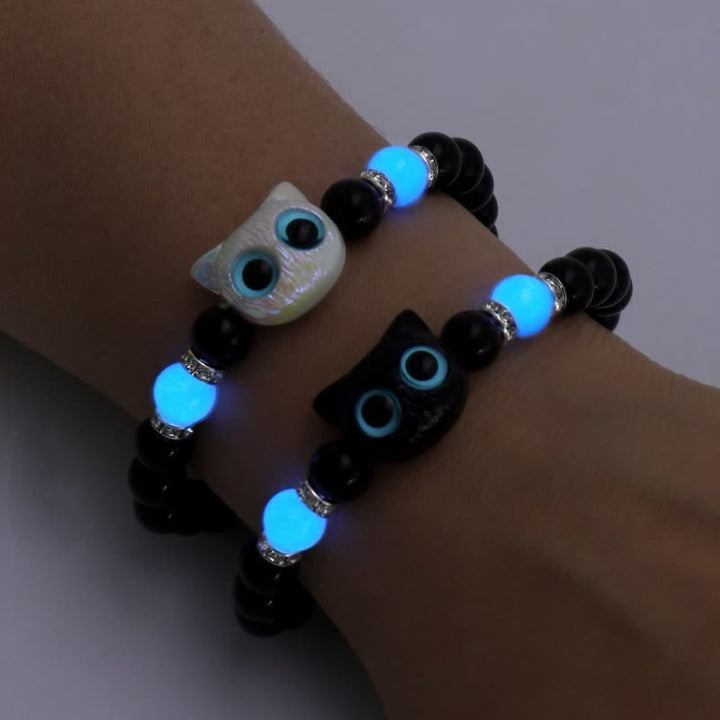 Olivenorma 1 bracelet de perles avec pendentif en forme de chat mignon et lumineux