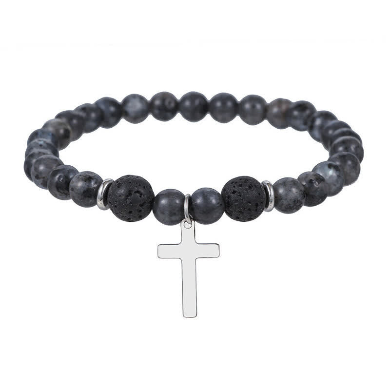 Bracelet en perles de pierre naturelle de Bohème pour homme Olivenorma