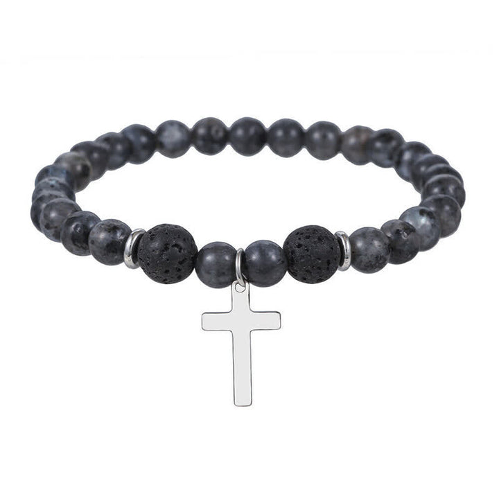Bracelet en perles de pierre naturelle de Bohème pour homme Olivenorma