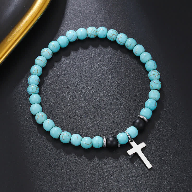 Bracelet en perles de pierre naturelle de Bohème pour homme Olivenorma