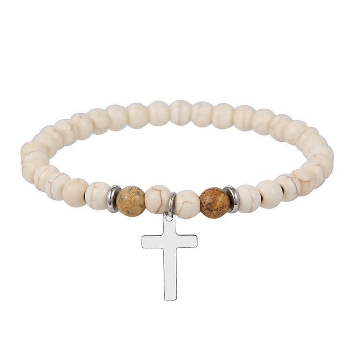 Bracelet en perles de pierre naturelle de Bohème pour homme Olivenorma