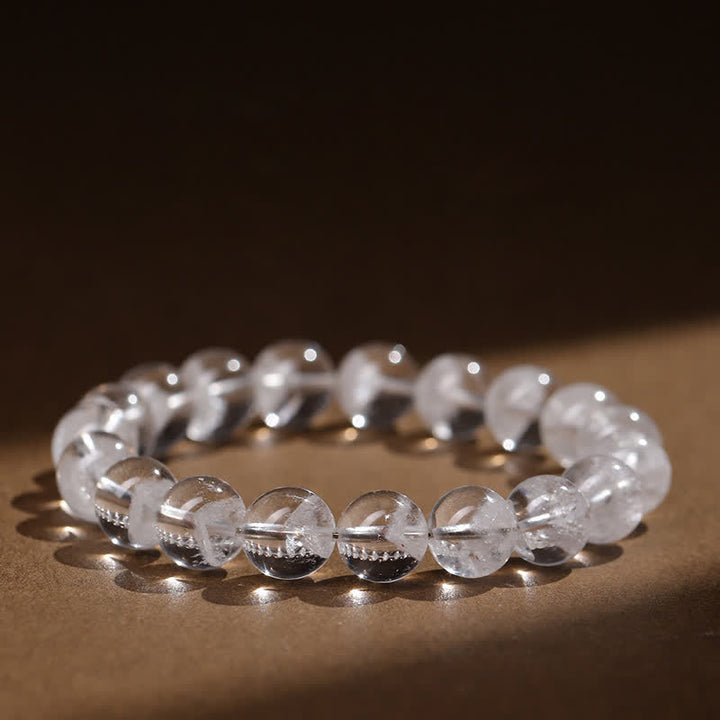 Bracelet en perles de quartz fantôme blanc Olivenorma 7-19 mm
