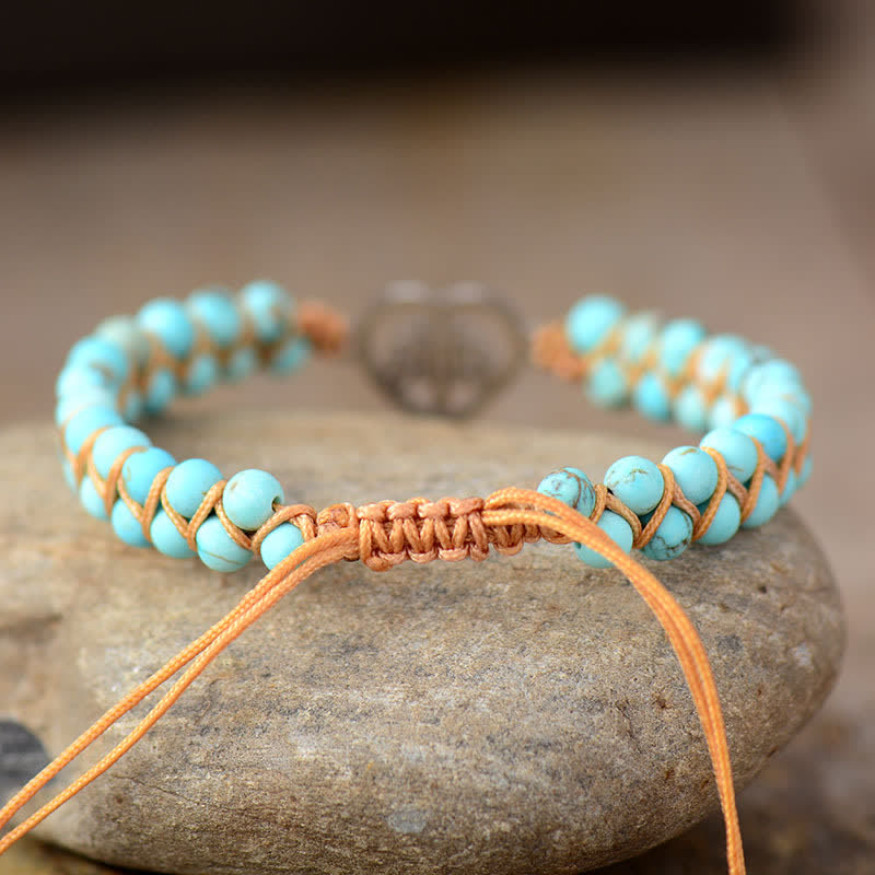 Bracelet en alliage de perles de pierre empereur vert turquoise Olivenorma