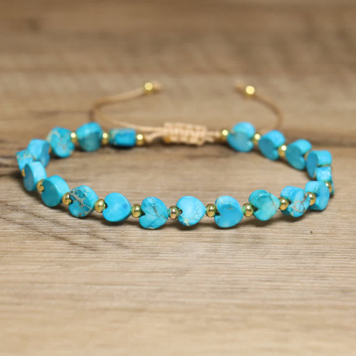 Bracelet de perles en forme de cœur en pierre naturelle de l'empereur Olivenorma