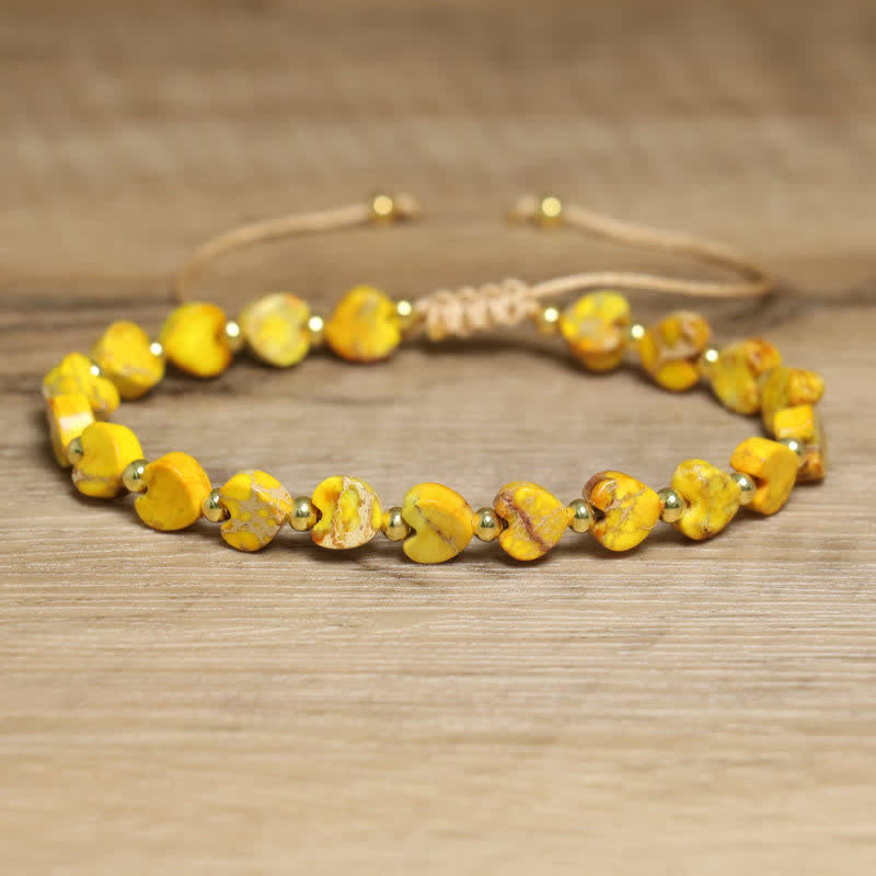 Bracelet de perles en forme de cœur en pierre naturelle de l'empereur Olivenorma